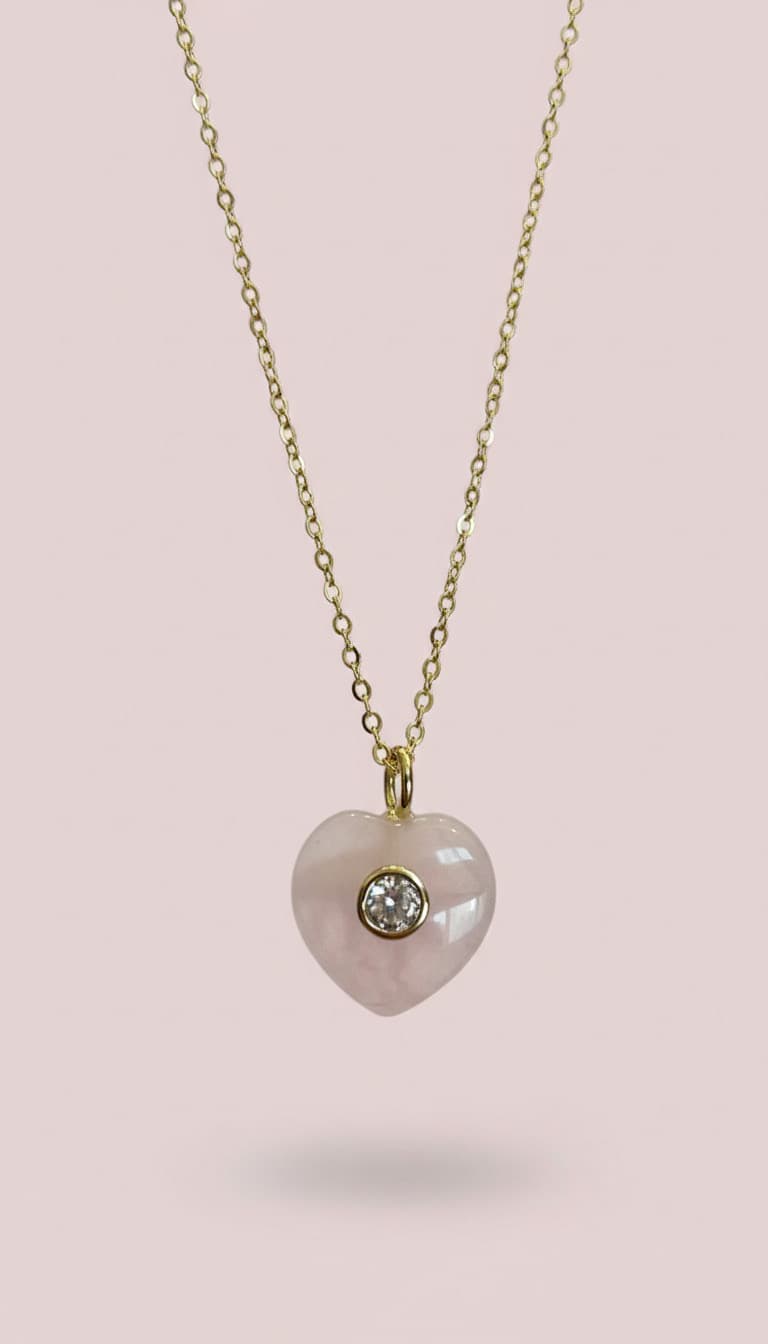 Collar de corazón de cuarzo