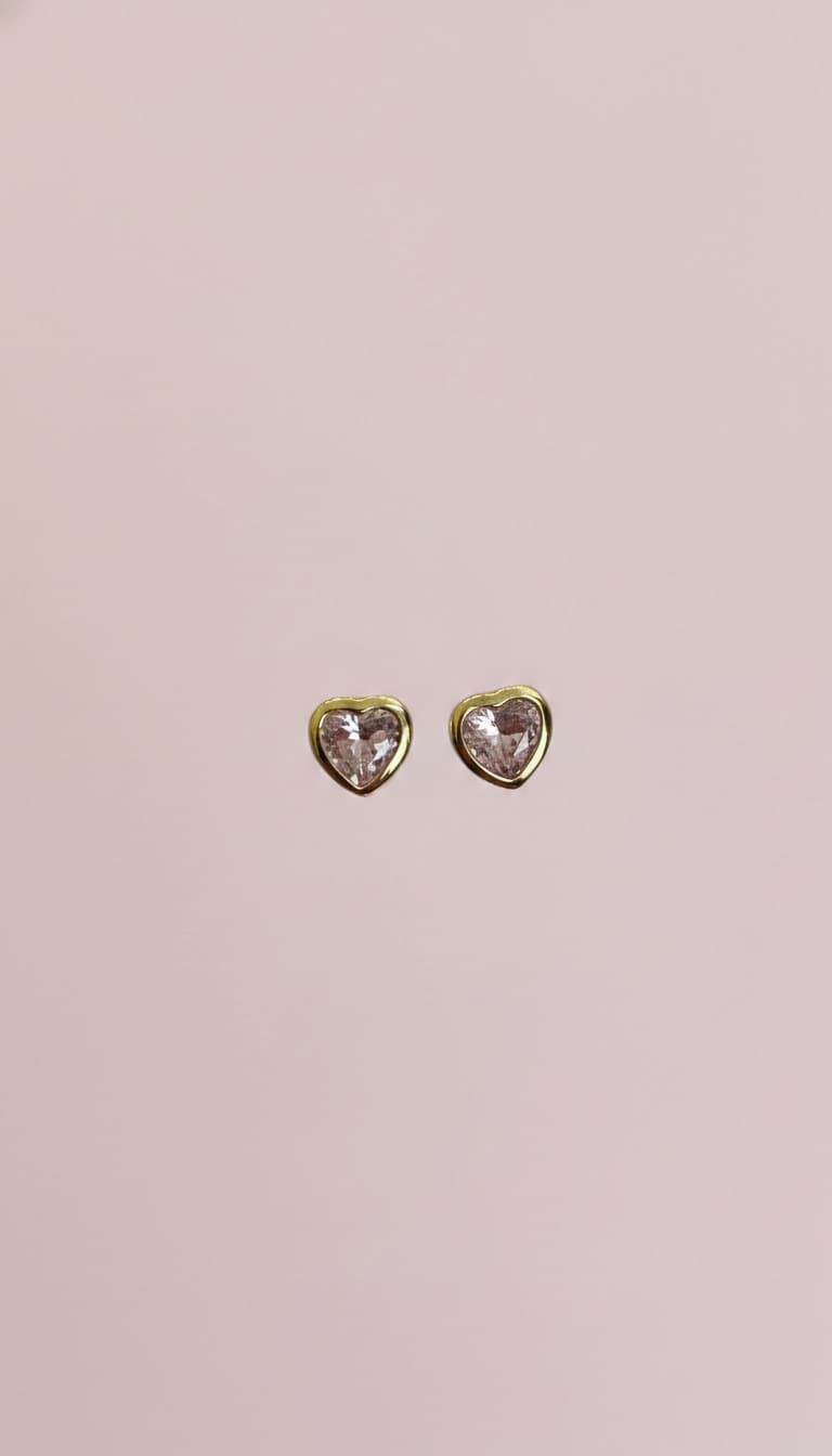 Arete mini corazón  baby pink