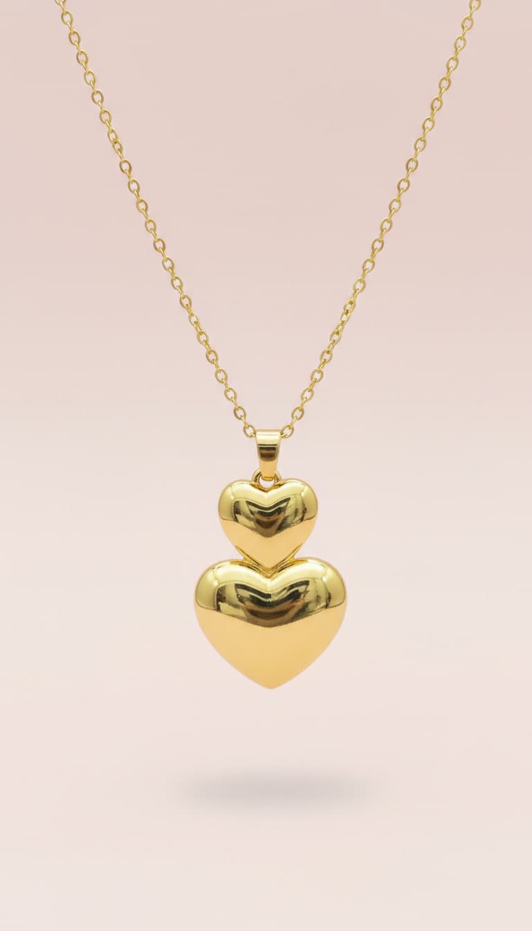 Collar doble corazón 
